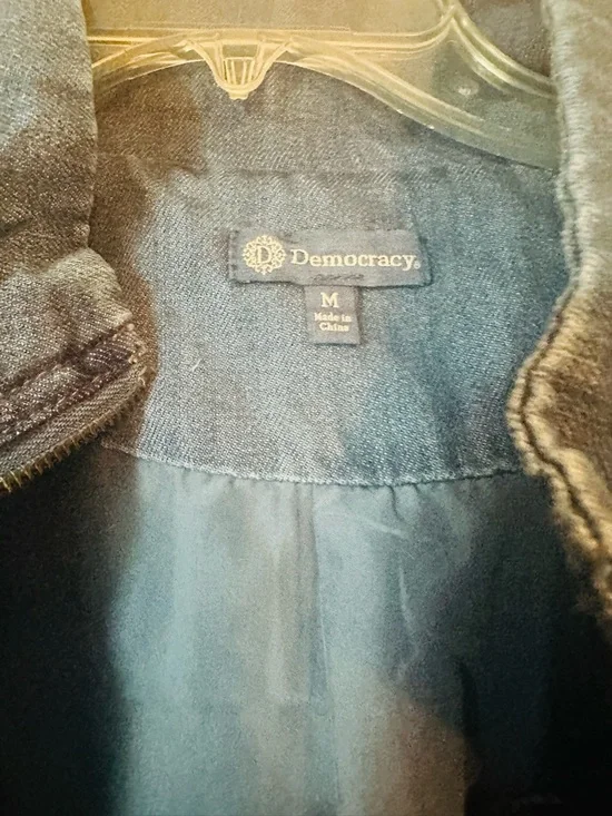 Democracy Dark Blue Denim Dress Jacket with Stand Collar - Picture 6 of 9